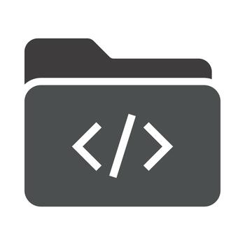 Code Folder Icon for Software Development and Programming vector