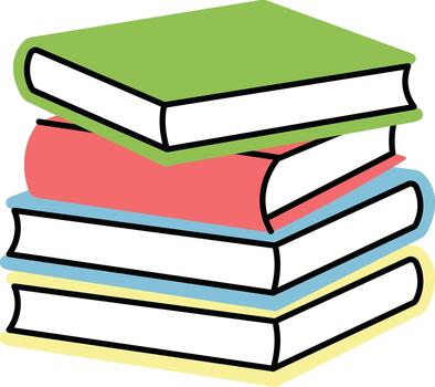 Books Stack Reading Doodle vector