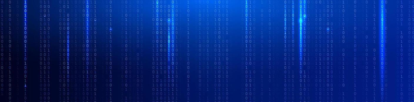 binario datos software programación código antecedentes. aleatorio partes de programa código. digital datos tecnología concepto. 1 0 0 máquina código. aleatorio binario datos matriz amplio ilustración vector