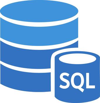 base de datos almacenamiento y estructurado sql consulta icono vector