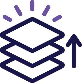 AI Data Layer Stack Upload Icon vector