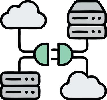 API Integration Cloud Server Icon vector