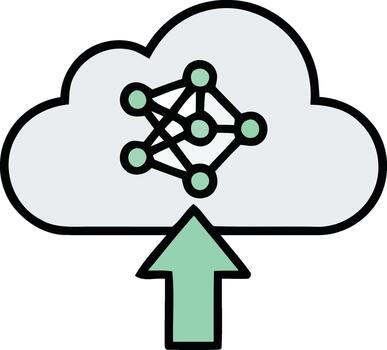 Cloud AI Processing Upload Icon vector