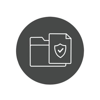 Secure folder with document icon flat vector