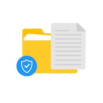 Secure folder with document icon vector