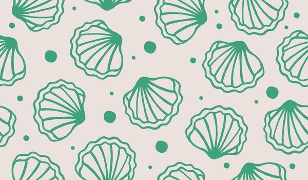 Cute shell pattern background vector