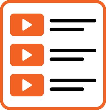 Course playlist list interface icon with homework learning elearning tutorial vector