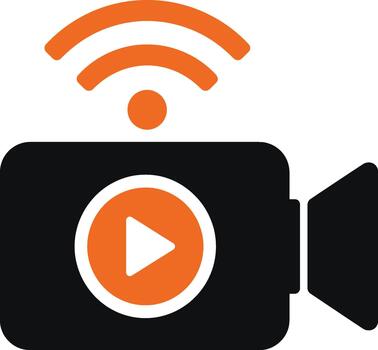Wireless lesson streaming interface icon with homework learning elearning vector