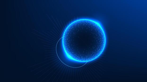 Quantum technology background spherical structure with digital processing elements, representing quantum computing, advanced data processing, intelligent computation, next-generation technology vector