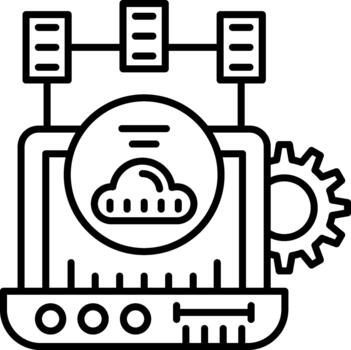 Cloud Computing Cloud Computing Virtual Infrastructure Solution Icon vector