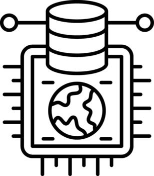 procesador alto actuación procesador informática hardware icono vector