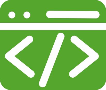 web desarrollo codificación icono con navegador ventana y fuente código símbolo vector