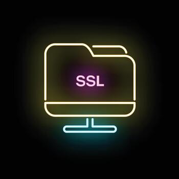 Ssl data security folder on a computer screen icon vector