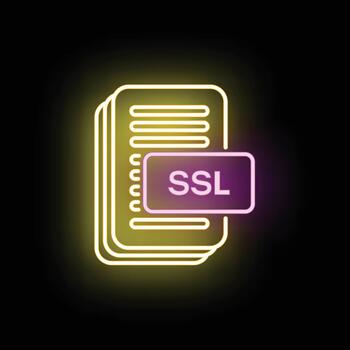 Ssl certificate document for secure data encryption vector