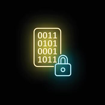 Binary code data encrypting for digital cybersecurity privacy vector