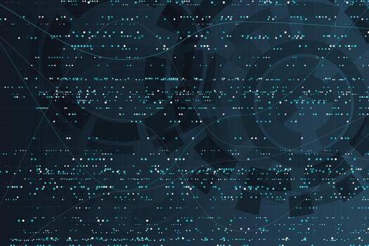 Abstract cybernetic data network with binary code and glowing nodes binarycode dataflow digitalnetwork vector