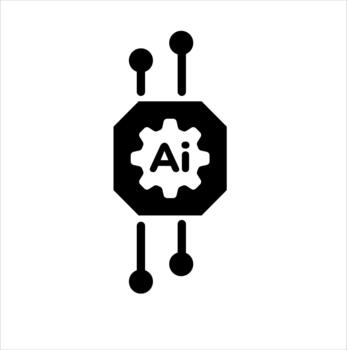 Artificial Intelligence Processor Chip Technology Icon vector