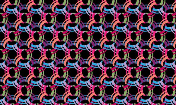 multi-colored geometric pattern set against a solid black background. vector
