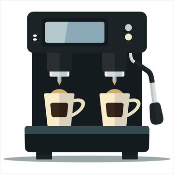 colored coffee machine icon vector