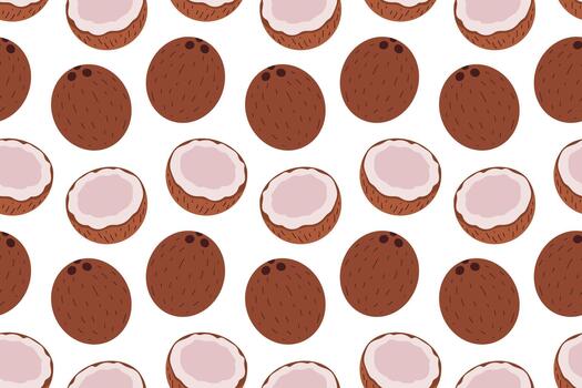 Seamless pattern with coconuts vector
