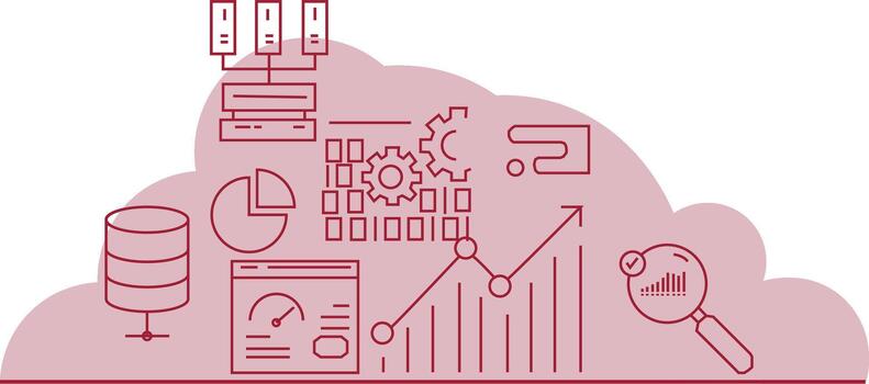 Cloud computing and data analytics vector