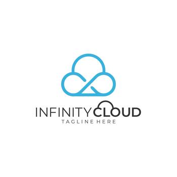 Infinity Cloud Logo Design. vector