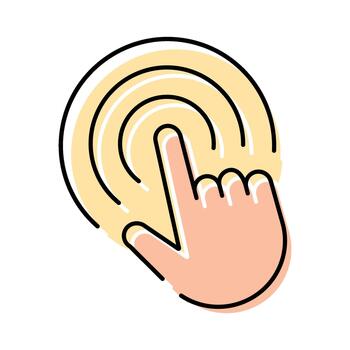 Hand gesture touching screen pointer interface icon vector