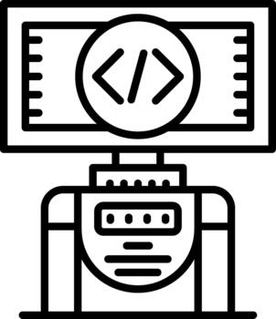 Coding Professional Coding Software Development Workflow Solution Icon vector