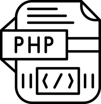 Php PHP Server Side Scripting Language Format Icon vector