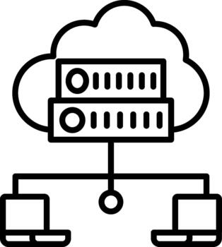 nube informática moderno nube informática escalable tecnología servicios icono vector