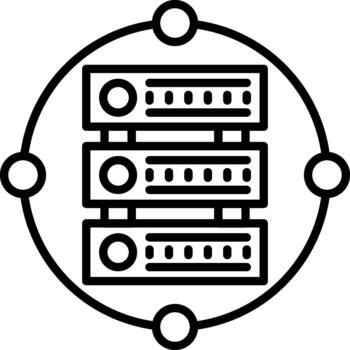 Server Secure Server Database Processing Network Resource Icon vector