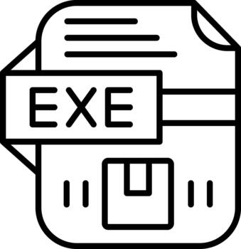 Exe EXE Windows Executable Application Program Format Icon vector