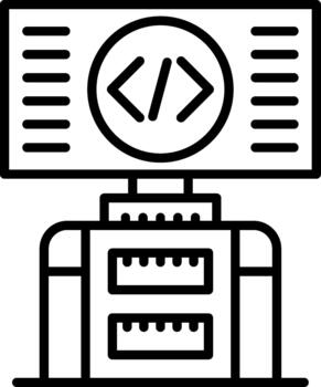 Coding Efficient Coding Application Development Technical Process Icon vector
