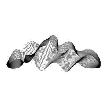 Digital wave interference pattern creating abstract lines vector