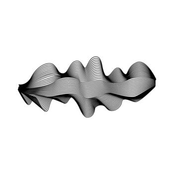 Digital wave interference pattern creating dynamic lines vector