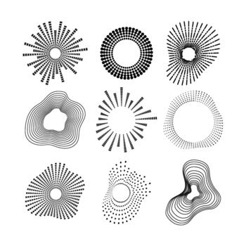 resumen radial igualada elementos generando dinámica patrones vector