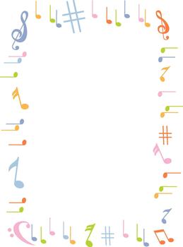 música notas rectángulo frontera marco vector
