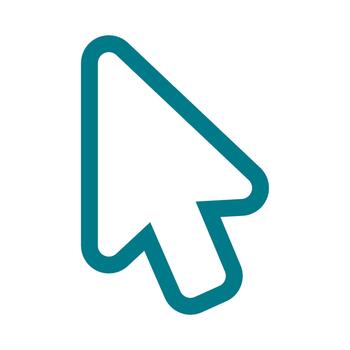 Cursor icon symbolizing pointer navigation, selection, interaction vector