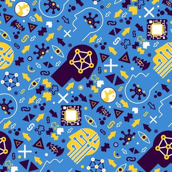 Artificial Intelligence Technology Seamless Pattern vector
