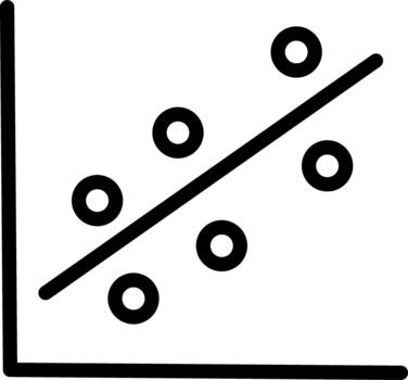 Scatter plot diagram for statistical data graph vector