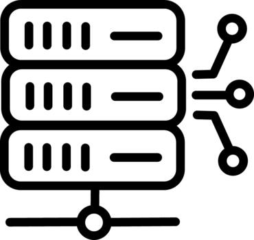 Server database infrastructure data storage icon vector