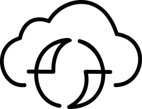Cloud global synchronization data linear icon vector