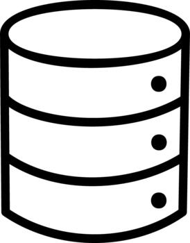 Database server storage network icon vector