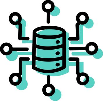 Network database icon with server nodes vector