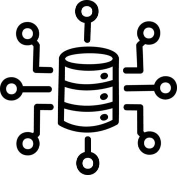 central base de datos servidor con múltiple conexión interfaces vector