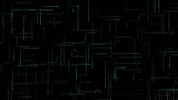 Abstract Binary Code Matrix, Binary Code Data Flow Background video