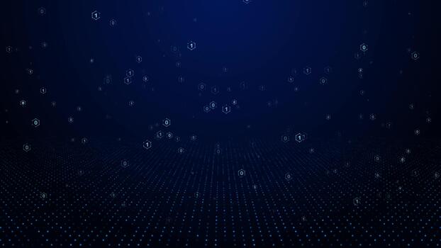 Technology Network Data Abstract Binary Code Matrix Background video