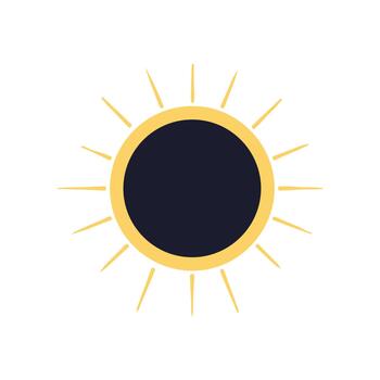 Simple Eclipse Icon with Tiny Sparkle Elements vector