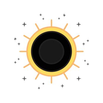 Dramatic Eclipse Icon with Sharp Radiating Rays vector