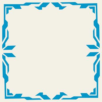 Blue Geometric Square Border with Angular Tech Pattern vector